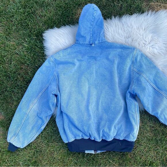VTG Carhartt Denim Jacket Blanket Lined Mens ASAP Rocky XL - Picture 10 of 10